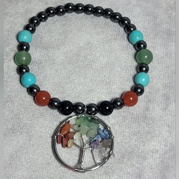 Magnetized Hematite 7 Chakra Bracelet - Picture 2 of 16